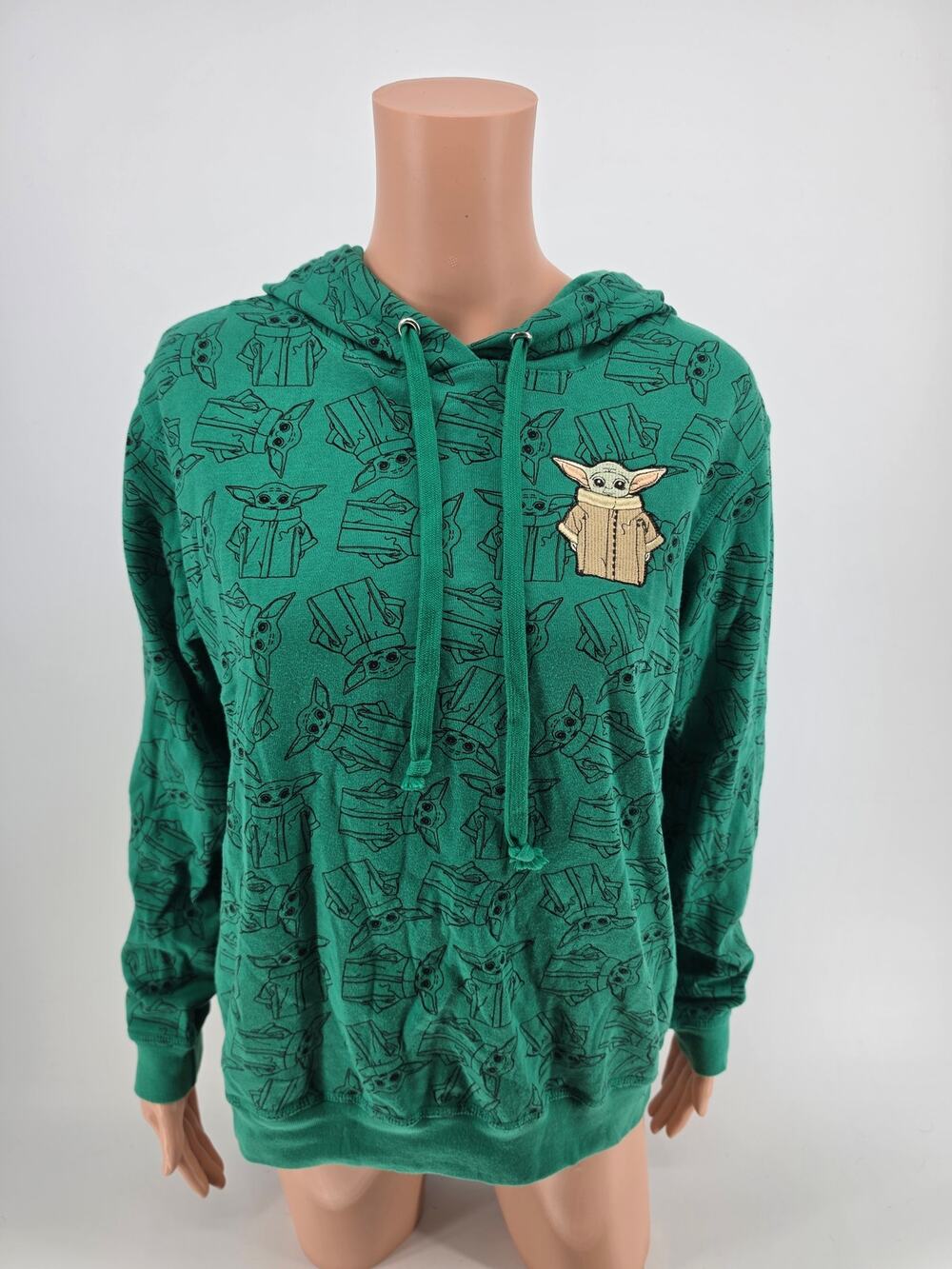 Star Wars Baby Yoda/Grogu Juniors Green Graphic Hoodie Size XL